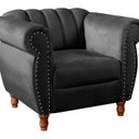 Ver imagem 2 de Poltrona Realeza Chesterfield Cadeira Vintage Decoração Retrô Preto