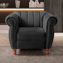 Ver imagem 1 de Poltrona Realeza Chesterfield Cadeira Vintage Decoração Retrô Preto