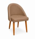 Ver imagem 4 de Cadeira Lua Estofada Moderna Sala de Jantar Suede Cappuccino