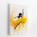 Ver imagem 2 de Mulher Vestido Amarelo Arte Abstrato Quadro Canvas 140x90cm