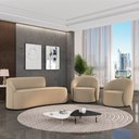 Ver imagem 2 de Sofá 2 Lugares Orgânico 140cm Morgan e 2 Poltronas Lua Suede Marrom Rato D03 - D’Rossi