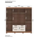 Ver imagem 4 de Guarda Roupa Paranavai 8 Portas 6 Gavetas Jatobá Areia Acetinado - Santos Andirá