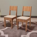 Ver imagem 1 de Conjunto 2 Cadeiras de Jantar Estofadas 90cm Bege Cor:freijó com Bege