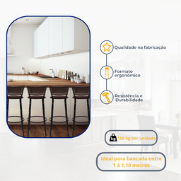 Kit 4 Banquetas para Cozinha Banco Alto Junco Argila Balcão Ilha Bancada Bares Piscina Área Gourmet - 3