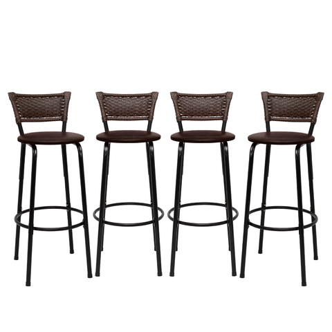 Kit 4 Banquetas para Cozinha Banco Alto Junco Argila Balcão Ilha Bancada Bares Piscina Área Gourmet