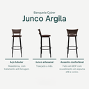 Ver imagem 3 de Kit 4 Banquetas para Cozinha Banco Alto Junco Argila Balcão Ilha Bancada Bares Piscina Área Gourmet