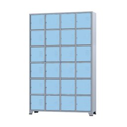 Armário Roupeiro de Aço 24 Portas para Vestiário Academia Locker Azul Claro com Chave - 1