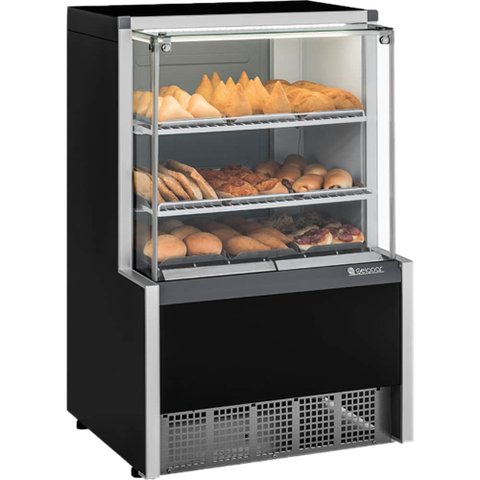 Balcão Estufa 74cm Meqa-075r Pr Gelopar Preto 220v
