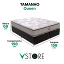Ver imagem 3 de Cama Box Baú Queen Preto e Colchão Four Season Molas Vstore