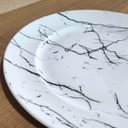 Ver imagem 5 de Prato de Sobremesa Porcelana Germer Raso Redondo 20,5cm Nero Mármore Branco
