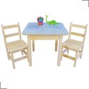 Ver mais imagens de Conjunto Mesinha Infantil Didática Mesa com 2 Cadeiras Kit Madeira Maciça Pinus Resistente