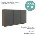 Ver imagem 4 de Armario Aereo 3 Portas Mdf 120 Cm Kali 12197 Carvalho Toq Chumbo Nicioli