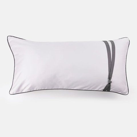 Capa para Almofada de Cama Algodão Retangular 400 Fios Barcelona Gris Blue Gardenia