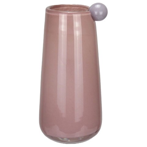 Vaso Decorativo de Vidro Lilás 30x15x15cm Enfeite Sala Mesa Estante Aparador