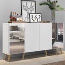 Ver imagem 6 de Aparador Buffet Retrô Com Espelho Multimóveis Branco/natural