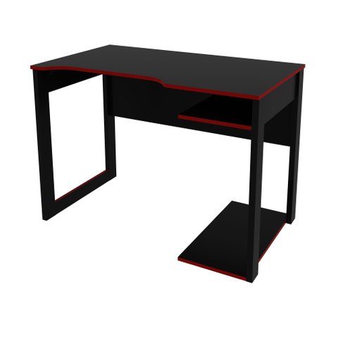 Mesa Gamer com Prateleira Preto com Vermelho Tecnomobili Me4161 Cor: Preto/vermelho