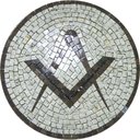 Ver imagem 1 de Piso Maçom em Mosaico Esquadro e Compasso Ii