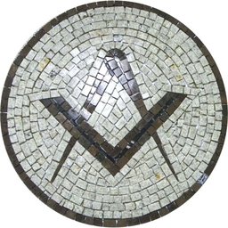 Piso Maçom em Mosaico Esquadro e Compasso Ii - 1