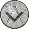 Piso Maçom em Mosaico Esquadro e Compasso Ii - 1