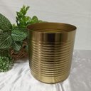 Ver imagem 4 de Cachepô de Metal Dourado 16x14x14cm Vaso Plantas Jardim Sala Suculenta Flores