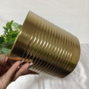 Ver imagem 2 de Cachepô de Metal Dourado 16x14x14cm Vaso Plantas Jardim Sala Suculenta Flores
