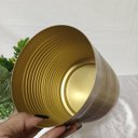 Ver mais imagens de Cachepô de Metal Dourado 16x14x14cm Vaso Plantas Jardim Sala Suculenta Flores