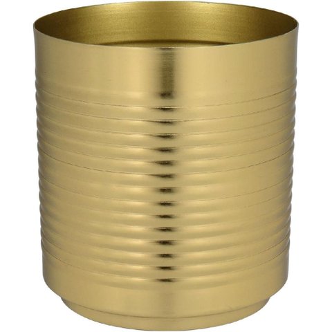 Cachepô de Metal Dourado 16x14x14cm Vaso Plantas Jardim Sala Suculenta Flores