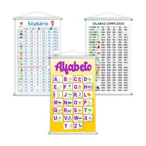 Alfabeto + Silabário + Complexo Kit 3 Banners Grande