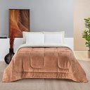 Ver imagem 1 de Coberdrom Diamond Casal Queen Sherpa com Manta Flannel 01 Peça Caramelo Apricot 100% Poliéster
