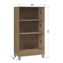 Ver imagem 6 de Cômoda 867 4 Gavetas com Armário Multiuso 2 Portas Pequeno Castanho Off White - Poquema