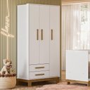 Ver imagem 1 de Guarda Roupa Infantil Q Encanto Slim 4340 Branco Acetinado Ambiente - Qmovi
