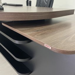 Kit 3 Peças com Mesa para Escritório Presidente, Balcão para Escritório e Armário Multiuso Alto em Tamburato - 7