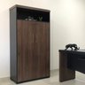 Kit 3 Peças com Mesa para Escritório Presidente, Balcão para Escritório e Armário Multiuso Alto em Tamburato - 15