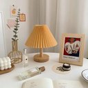 Ver imagem 5 de Abajur Nordic plissado candeeiro de mesa diy dobrável 5v usb 220v arte atmosfera quarto cabeceira lu