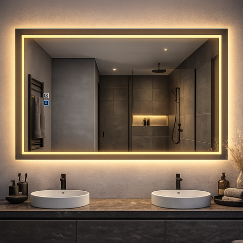 Espelho Led Banheiro 3 Cores de Luz com Desembaçador 70x90cm