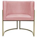 Ver imagem 5 de Poltrona Decorativa Recepção Luna Suede Base Ferro Champagne