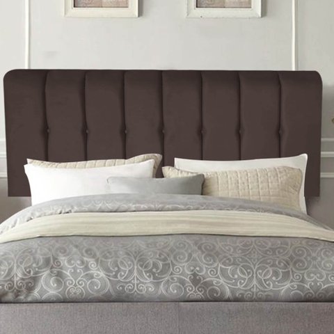 Painel Estofada Kiara 160cm Queen Size para Cama Box Quarto Corino Marrom - Ahazzo Móveis