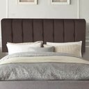 Ver imagem 1 de Painel Estofada Kiara 160cm Queen Size para Cama Box Quarto Corino Marrom - Ahazzo Móveis