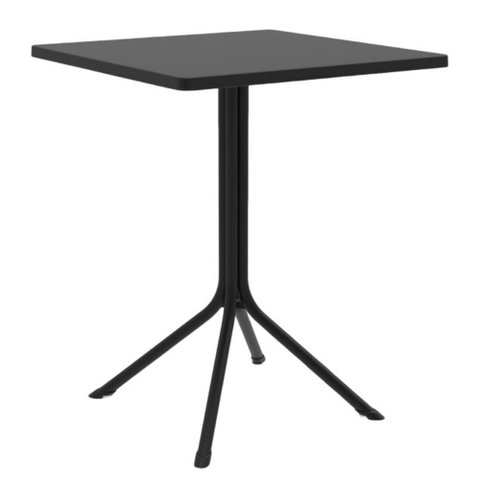 Mesa Quadrada Bossa Rivatti 75 Cm (altura) Tampo em Polipropileno Preto e Base em Aço Preto