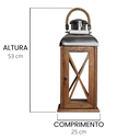 Ver imagem 4 de Lanterna Marroquina Metal Madeira Alça em Corda Porta Velas