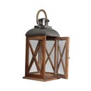 Ver imagem 5 de Lanterna Marroquina Metal Madeira Alça em Corda Porta Velas