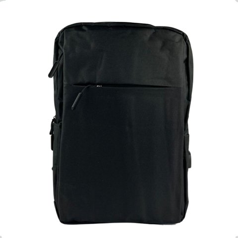 Mochila Notebook Impermeável Preta Desenho do Tecido Liso