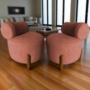 Ver mais imagens de Kit 2 Poltronas Decorativa Mônaco Bouclé Terracota