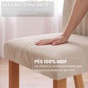 Ver imagem 6 de Conjunto Mesa de Jantar com Vidro e 4 Cadeiras 120cm Multimóveis Crljm-CON029 Madeirado/Off White