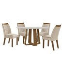 Ver imagem 2 de Conjunto Mesa de Jantar com Vidro e 4 Cadeiras 120cm Multimóveis Crljm-CON029 Madeirado/Off White