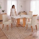 Ver imagem 7 de Conjunto Mesa de Jantar com Vidro e 4 Cadeiras 120cm Multimóveis Crljm-CON029 Madeirado/Off White