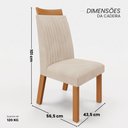 Ver imagem 5 de Conjunto Mesa de Jantar com Vidro e 4 Cadeiras 120cm Multimóveis Crljm-CON029 Madeirado/Off White