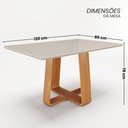 Ver imagem 4 de Conjunto Mesa de Jantar com Vidro e 4 Cadeiras 120cm Multimóveis Crljm-CON029 Madeirado/Off White