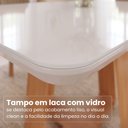 Ver imagem 3 de Conjunto Mesa de Jantar com Vidro e 4 Cadeiras 120cm Multimóveis Crljm-CON029 Madeirado/Off White