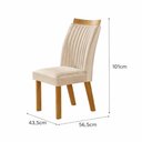 Ver imagem 4 de Conjunto Mesa de Jantar com Vidro e 4 Cadeiras 120cm Multimóveis Crljm-CON029 Madeirado/Off White